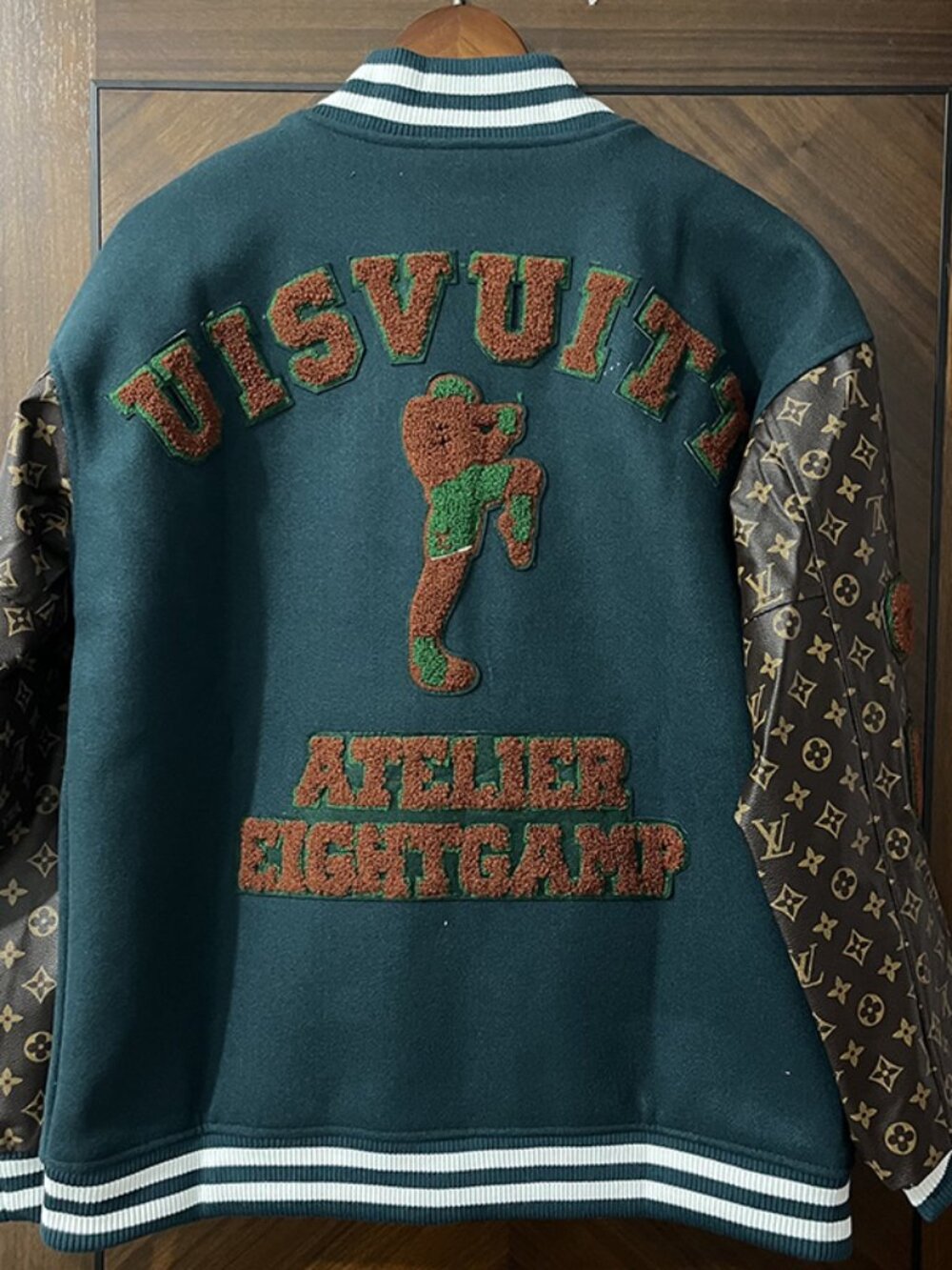 Louis Vuitton Dark Green Monogram Baseball Jacket - Picture 3 of 11